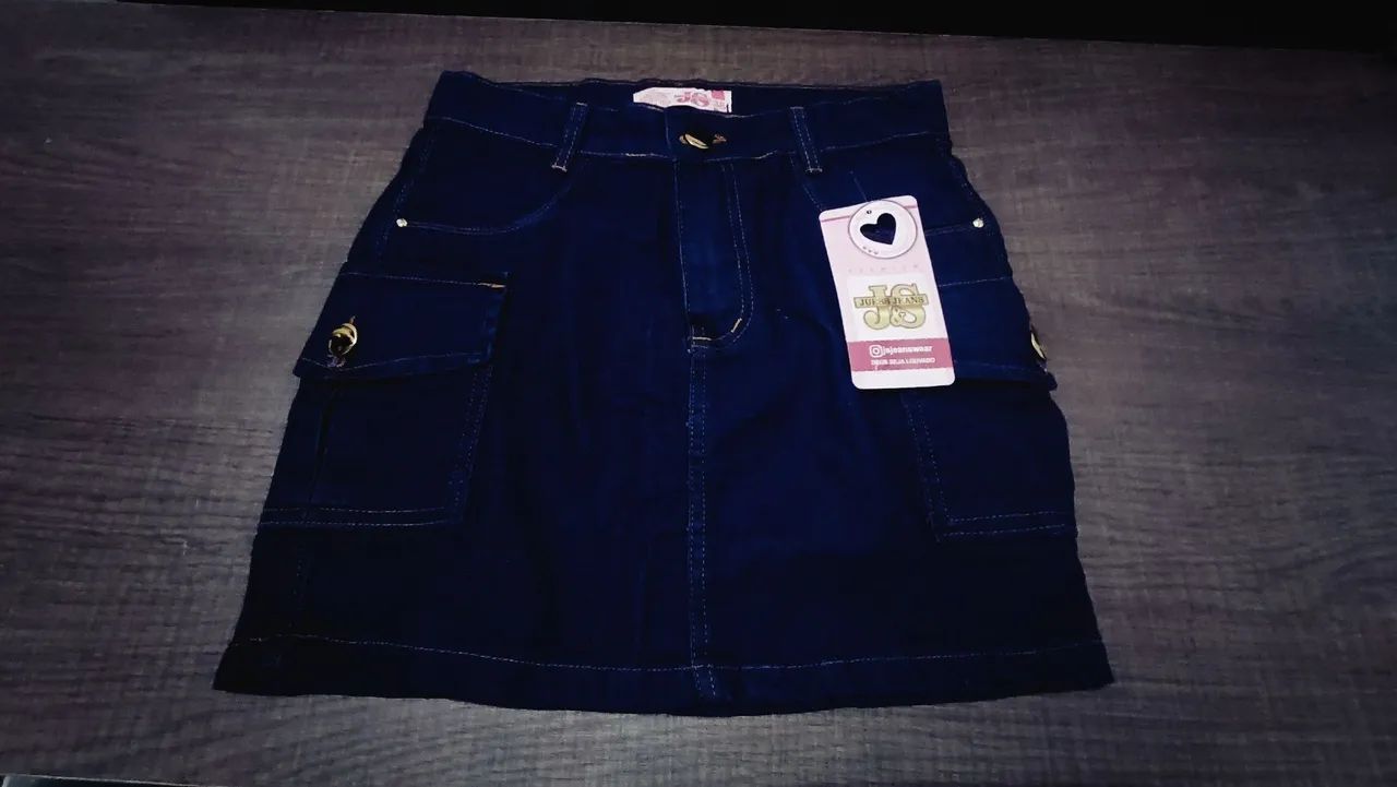 Saia Jeans tamanho médio 