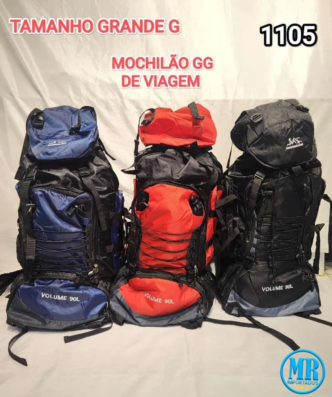 Mochilão GG de Viagem 90L - Tamanho Grande (Entregamos)