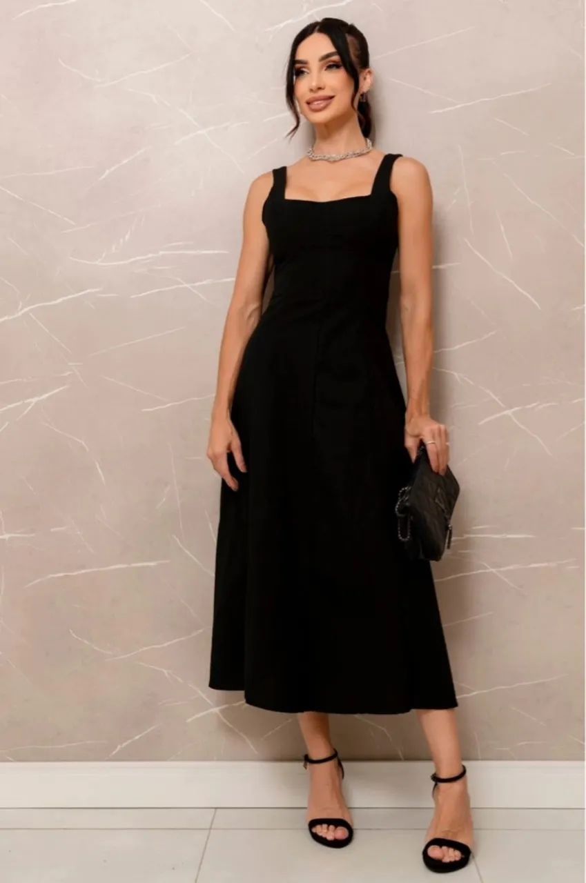 Vestido mídi em algodão - Novo