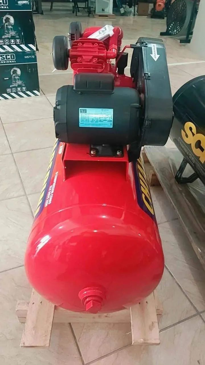 Compressor de ar 110 Litros Profissional 140psi e 10 pés - Chiaperini Red (Loja/Novo) - Foto 4