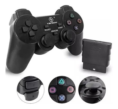 Controle Ps2 Sem Fio Analogico Duploshok Kapbom Kap-2w (Entrega Grátis) - Foto 2