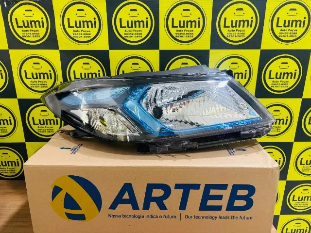 Farol Onix Prisma 2013 a 2019 Moldura Azul - NOVO!!