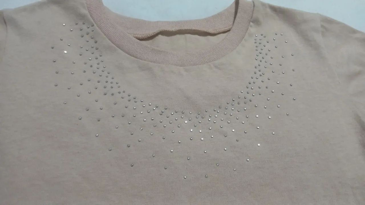 Camiseta infantil menina P com brilho - Foto 2