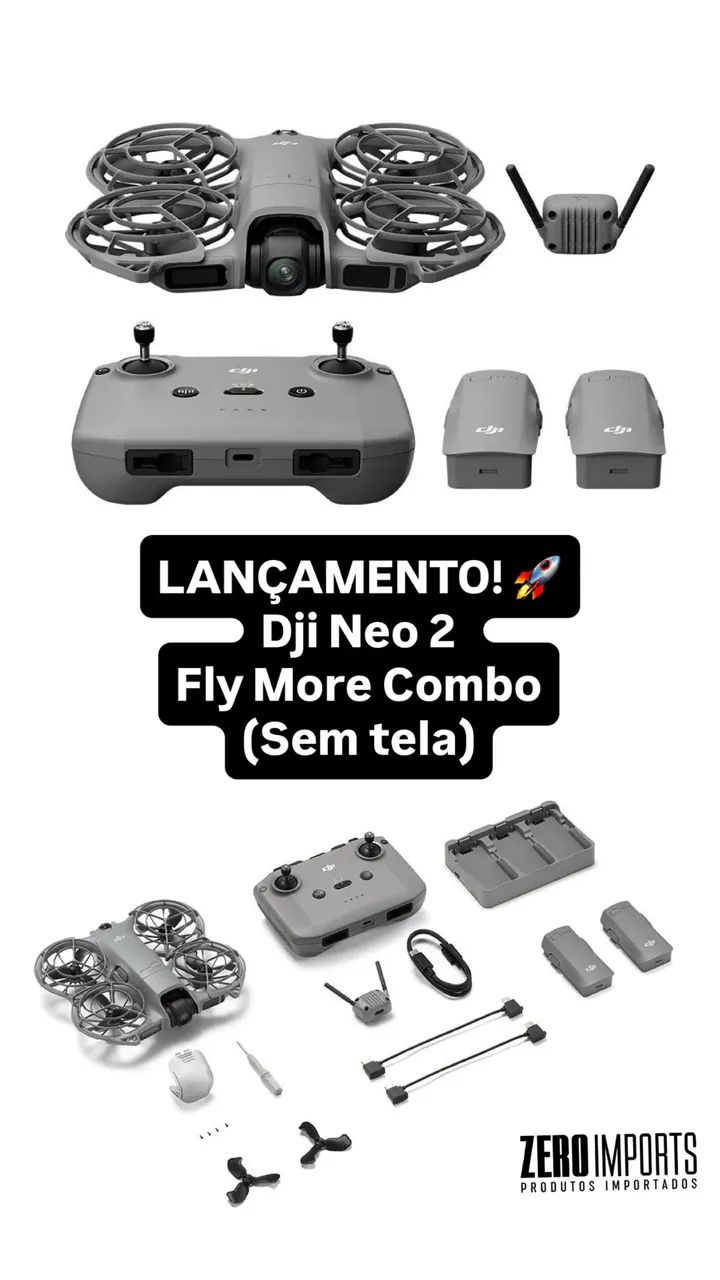 Drone Dji Neo 2 Standard / Fly More Combo (sem tela) / Fly Motion (Lacrados Anatel) - Foto 5