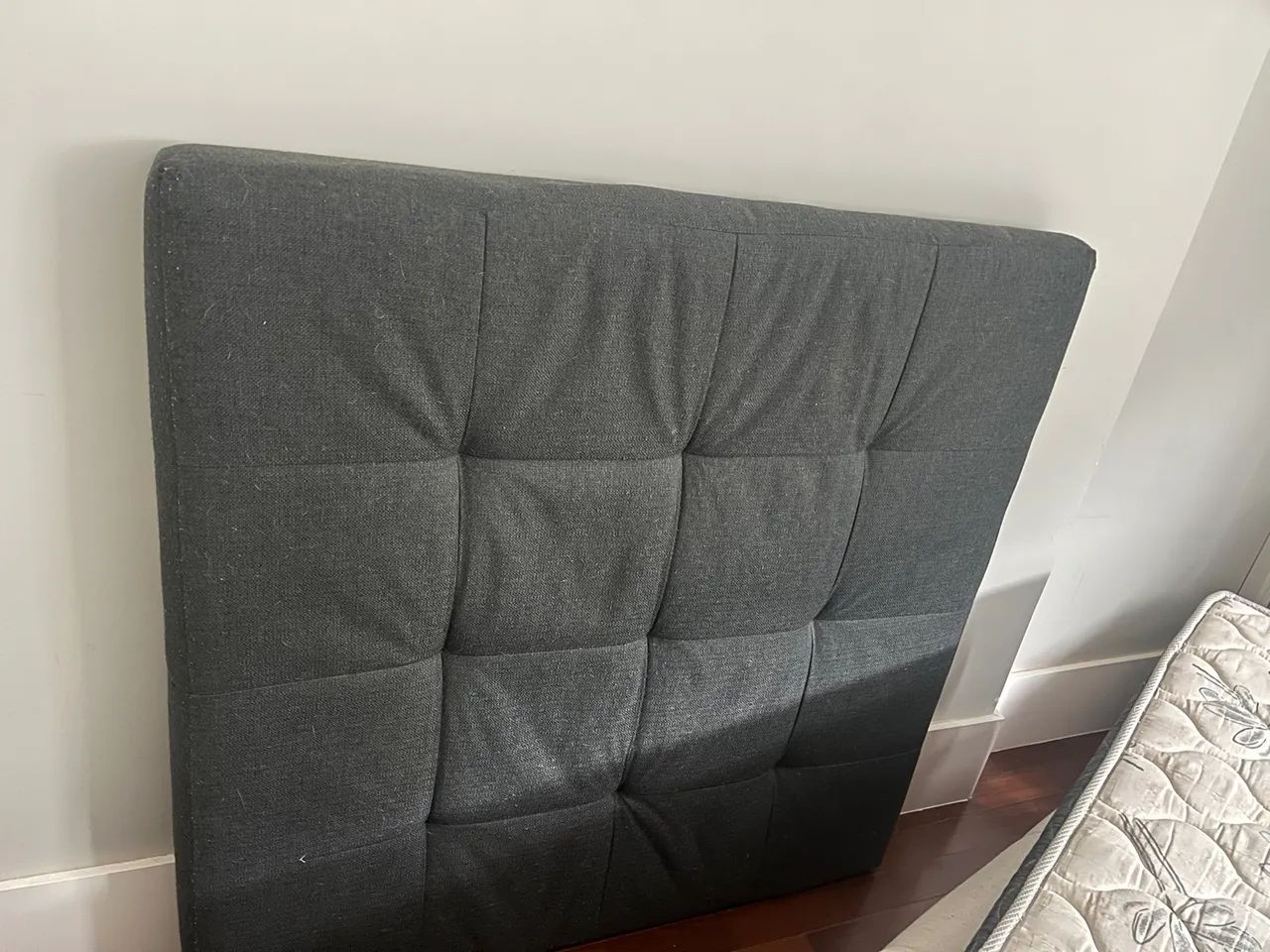 cabeceira de linho cama de solteiro 