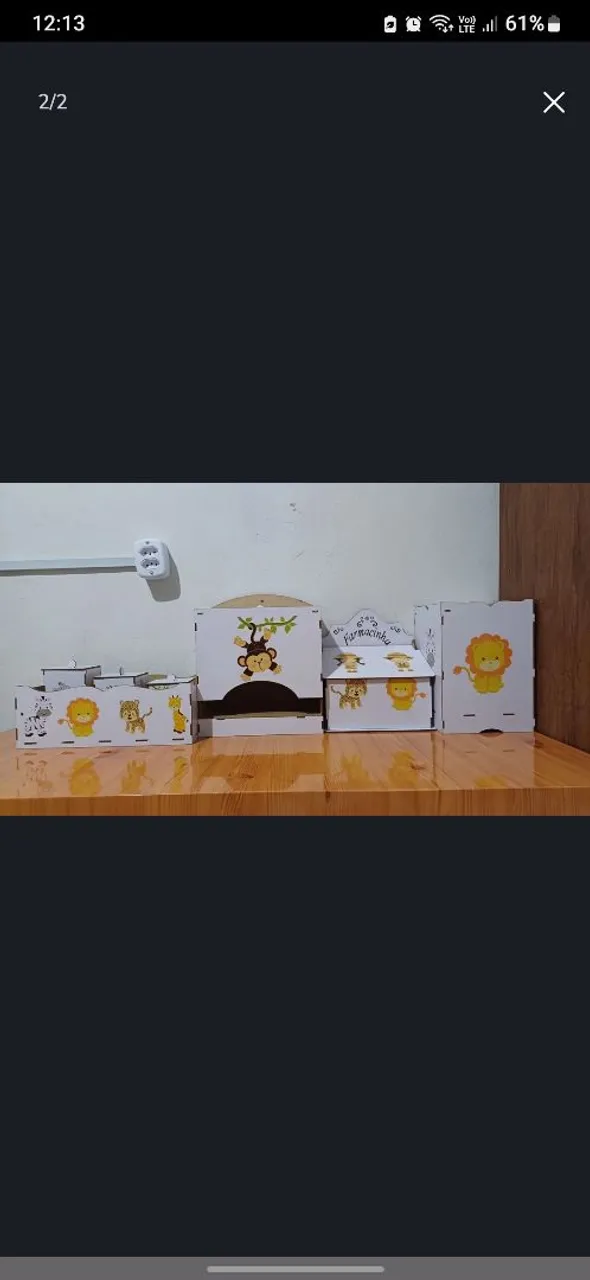 Kit de organizadores safari para quarto de bebê