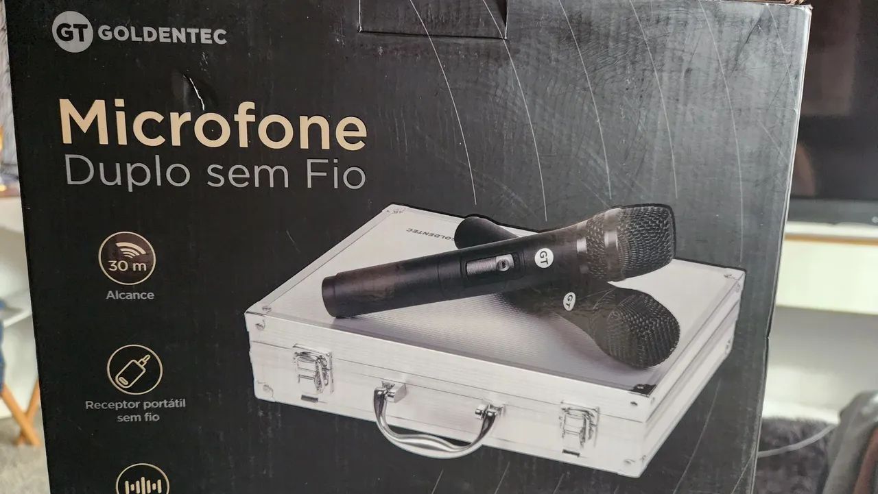 Microfone Duplo Sem Fio GoldenTec - Alta Qualidade