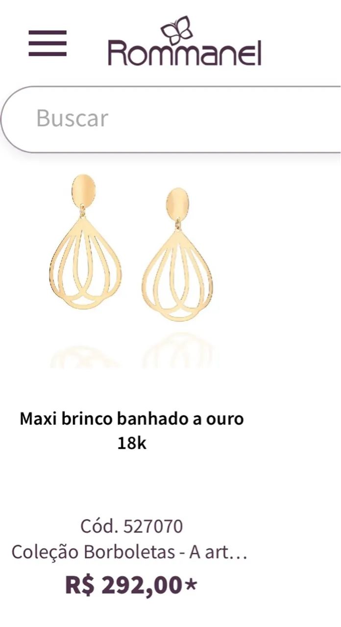 Brincos Rommanel Dourados  