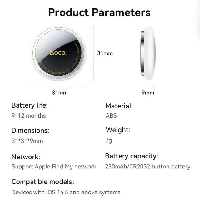 Rastreador Hoco para iPhone SmartTag Localizador - Foto 5
