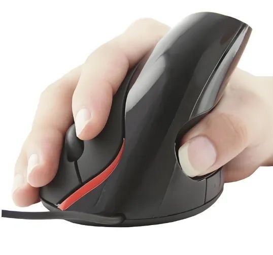 Mouse vertical ergonômico led 6 botões óptico com fio! - Foto 4
