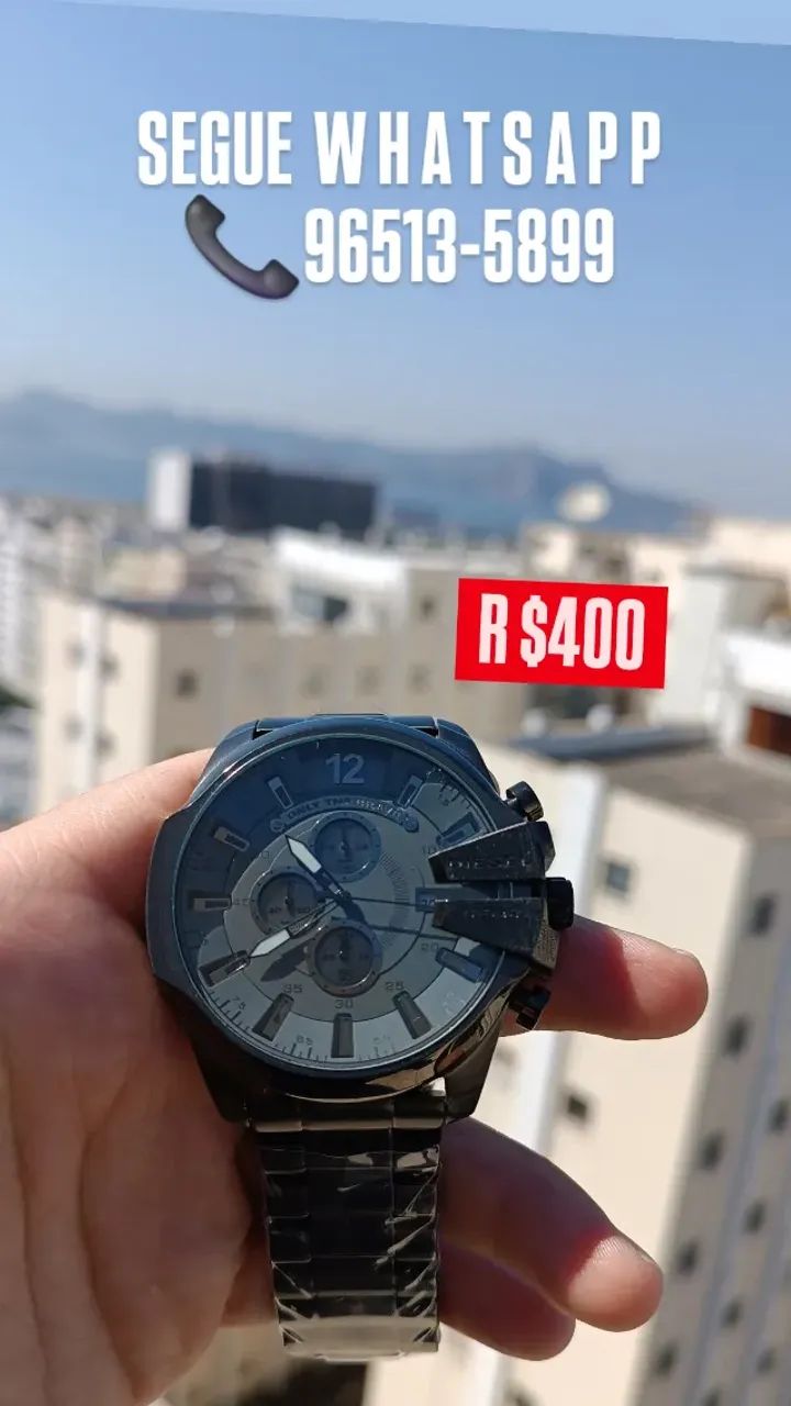 Relógio Diesel 10 Bar 100% Funcional na Cor Cinza Grafite