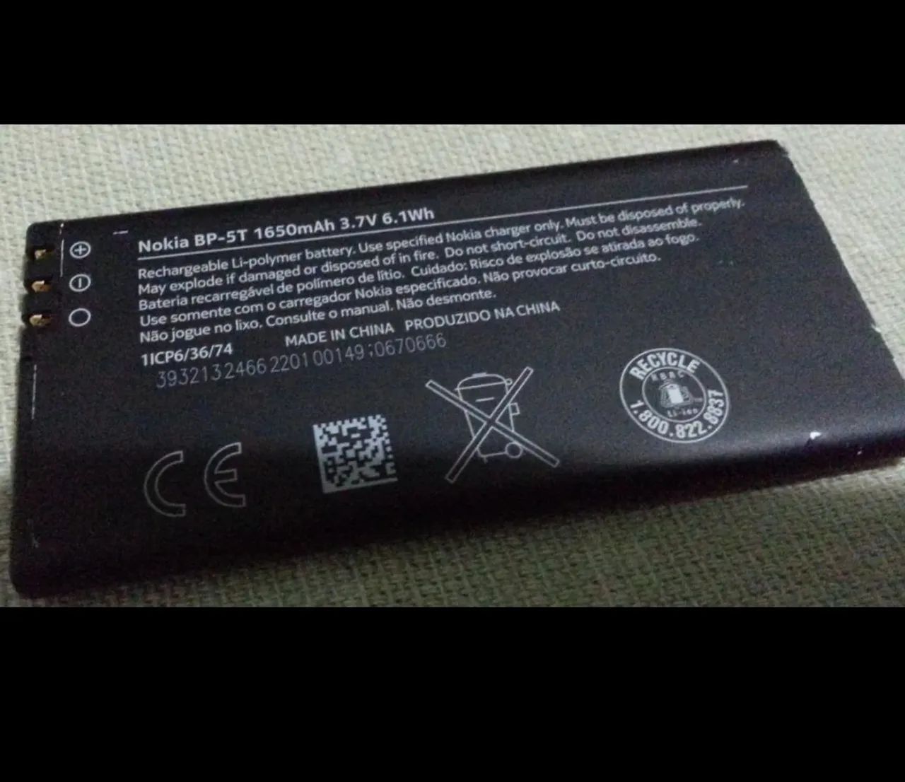 Bateria Nokia Lumia 820- Retirada - funcionado 
