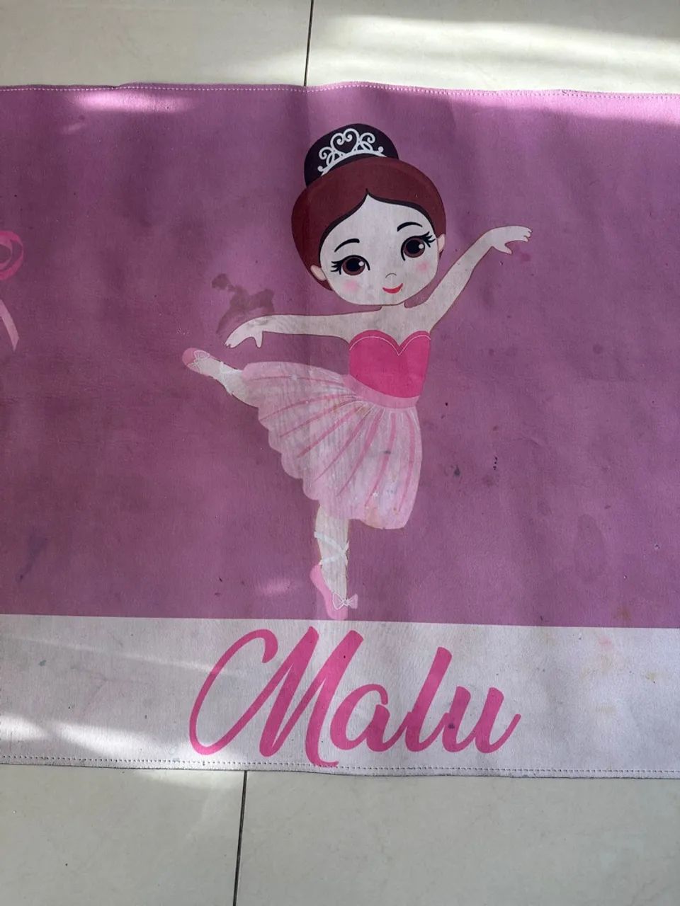 Tapete Infantil Bailarina com nome Malu - Foto 2