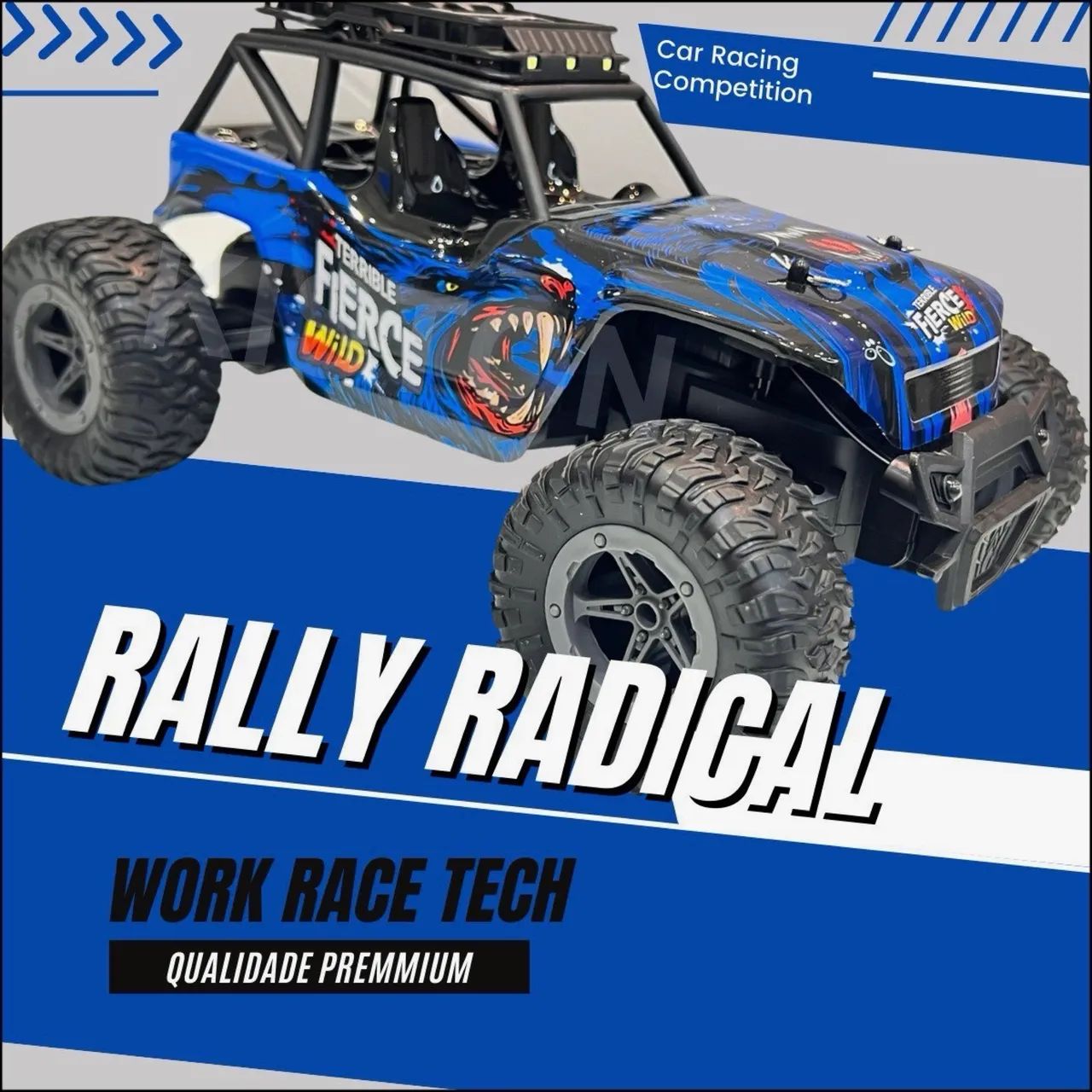 Carrinho Controle Remoto Fora Estrada RC Monster Recarregável Velocidade e diversão - Foto 2