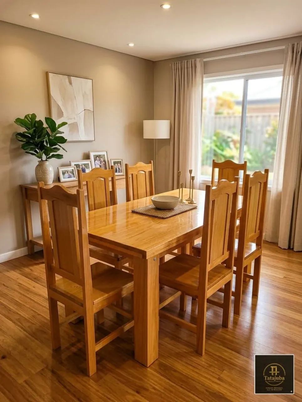 Mesa de jantar em madeira maciça Tatajuba 