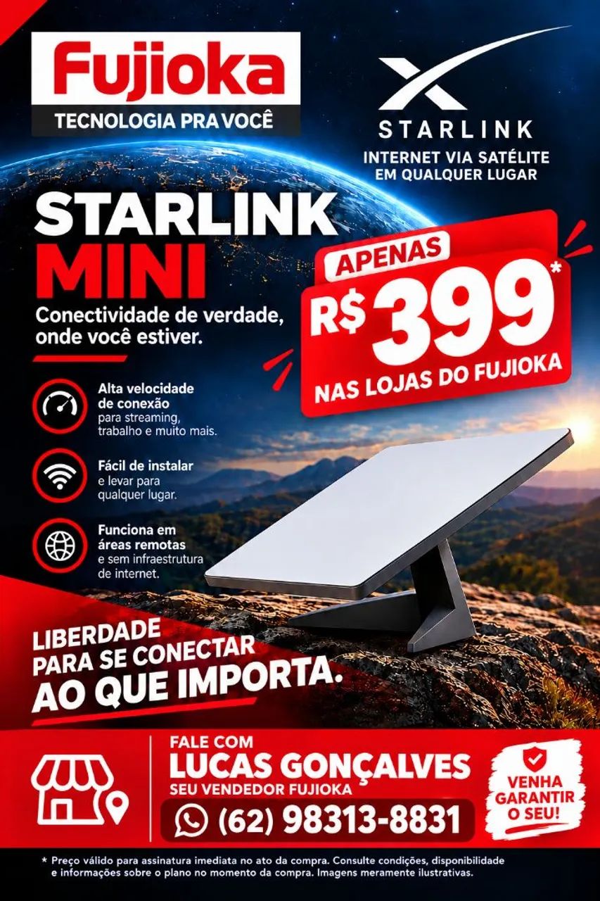 STARLINK MINI X  INTERNET VIA SATÉLITE | LEIA A DESCRIÇÃO 