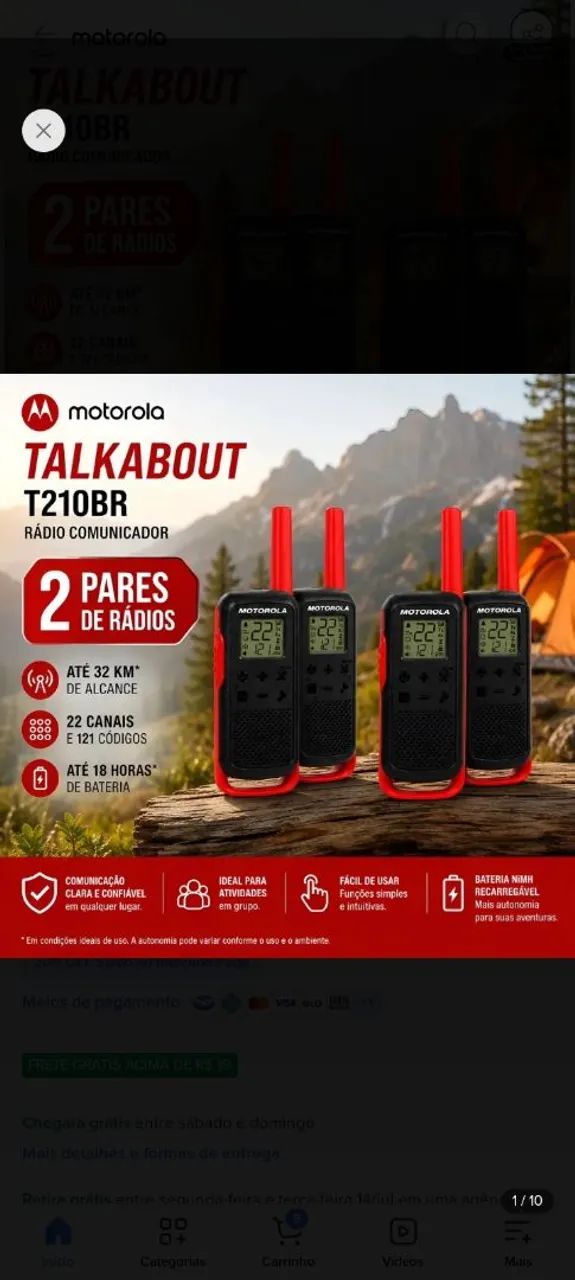 Rádio comunicador walk talk 