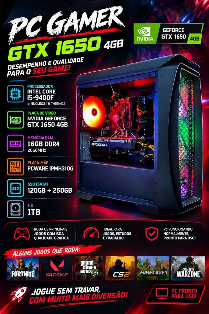 Pc gamer Gtx1650 - Foto 4
