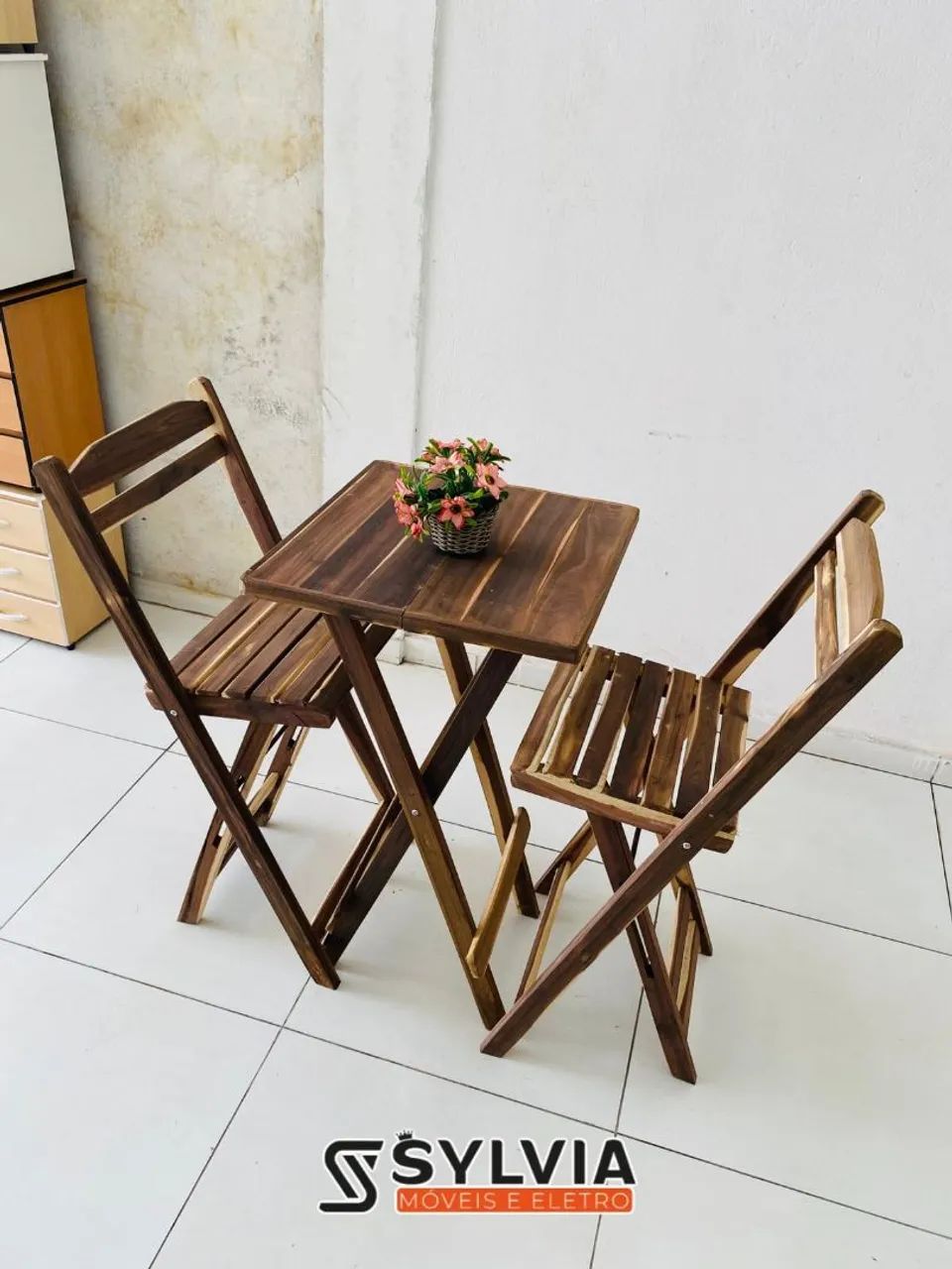 Conjunto bistrô dobrável cru - Foto 5