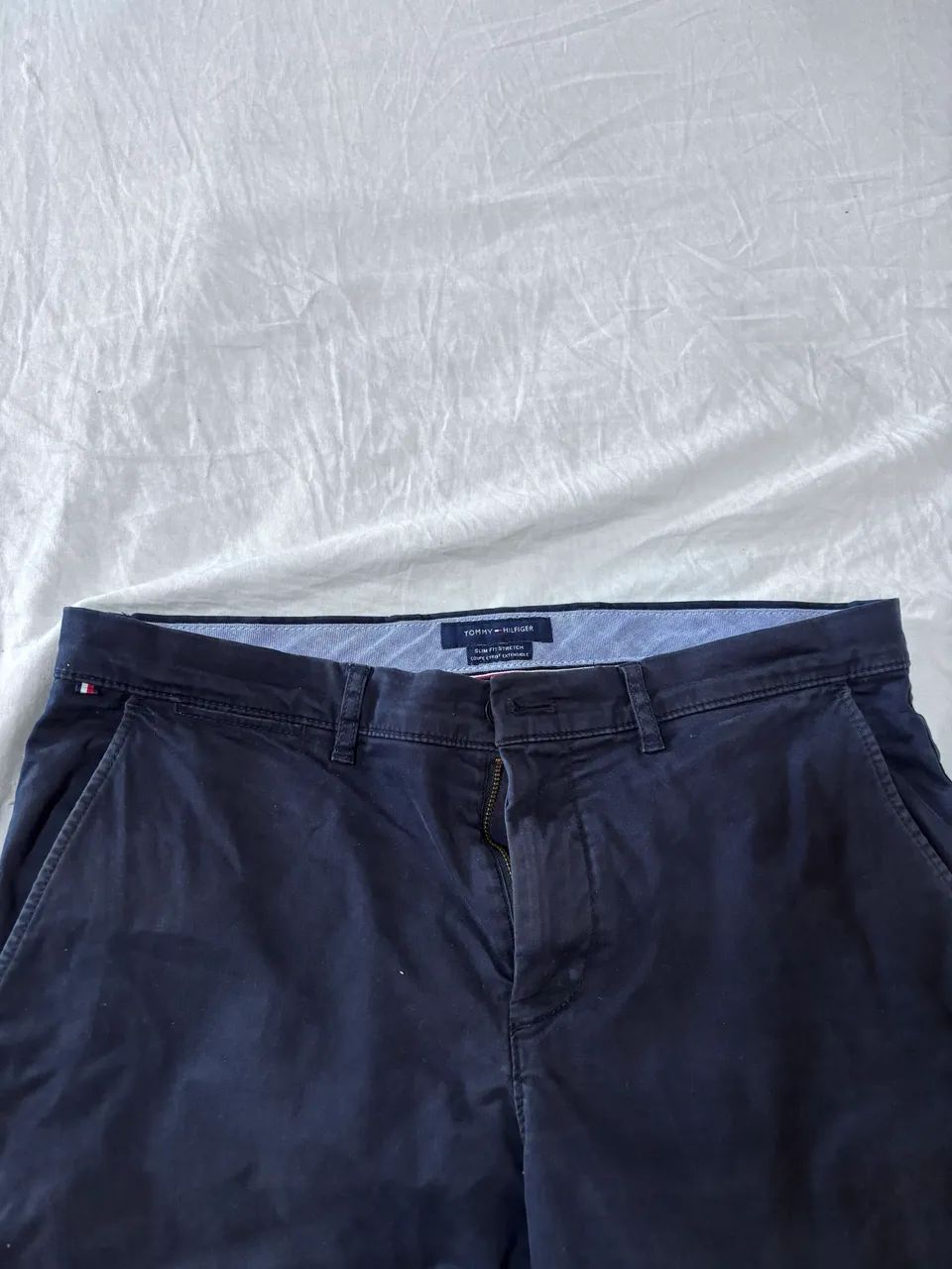 Calça Tommy Hilfiger Slim Fit Stretch Azul Tamanho 42 Semi Nova - Foto 3
