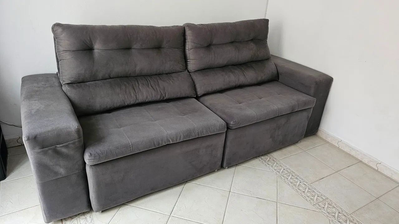 Vendo Sofá Suede Retrátil 4 lugares 2,3m x 1,5m