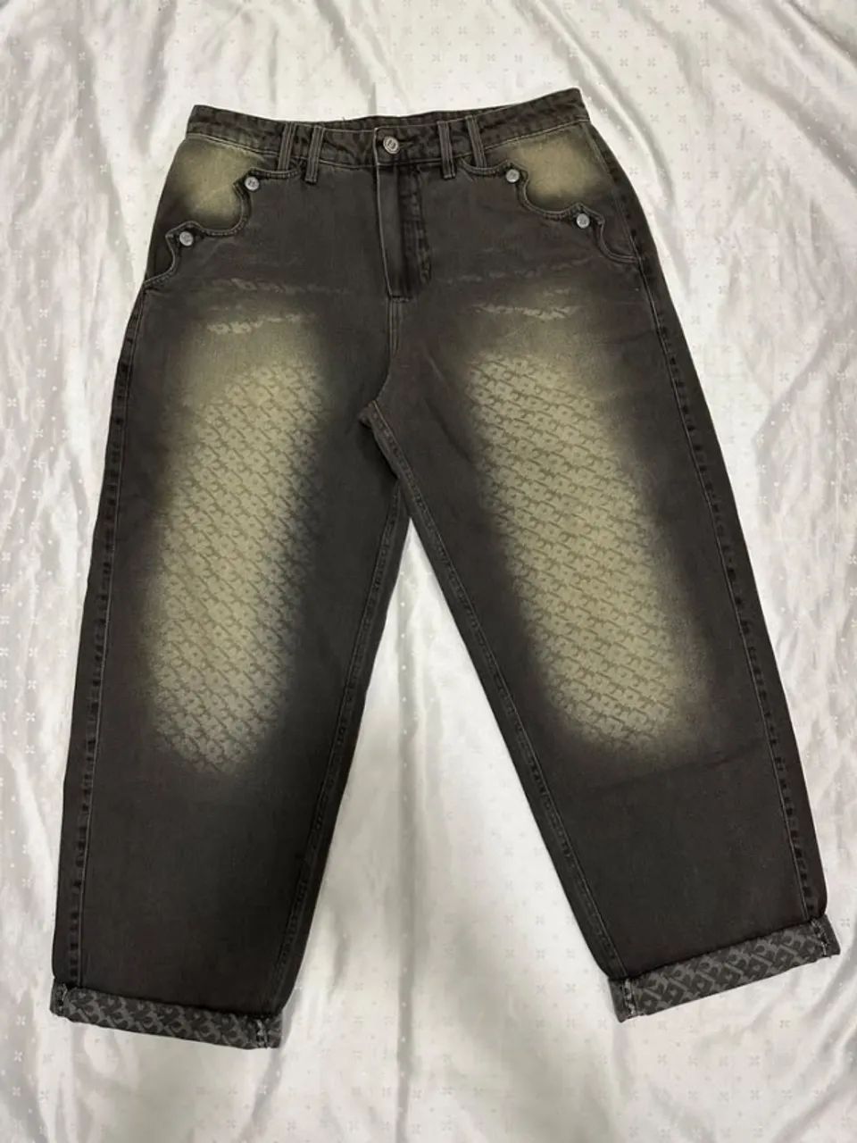 Calça Barra preta jeans G