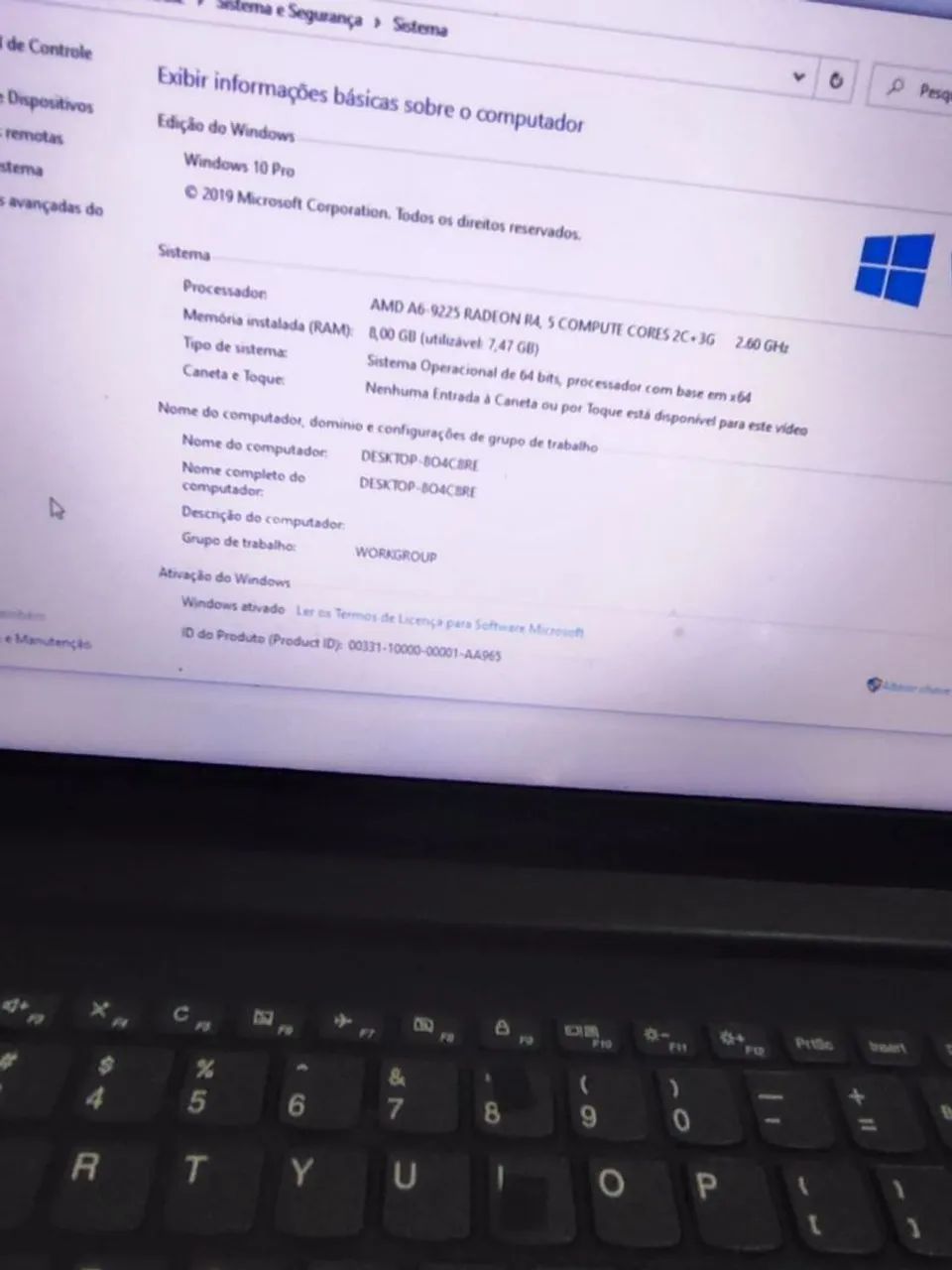 NOTEBOOK LENOVO AMD A6-9225 RADEON 8G de RAM 500 HD BLUETOOTH
