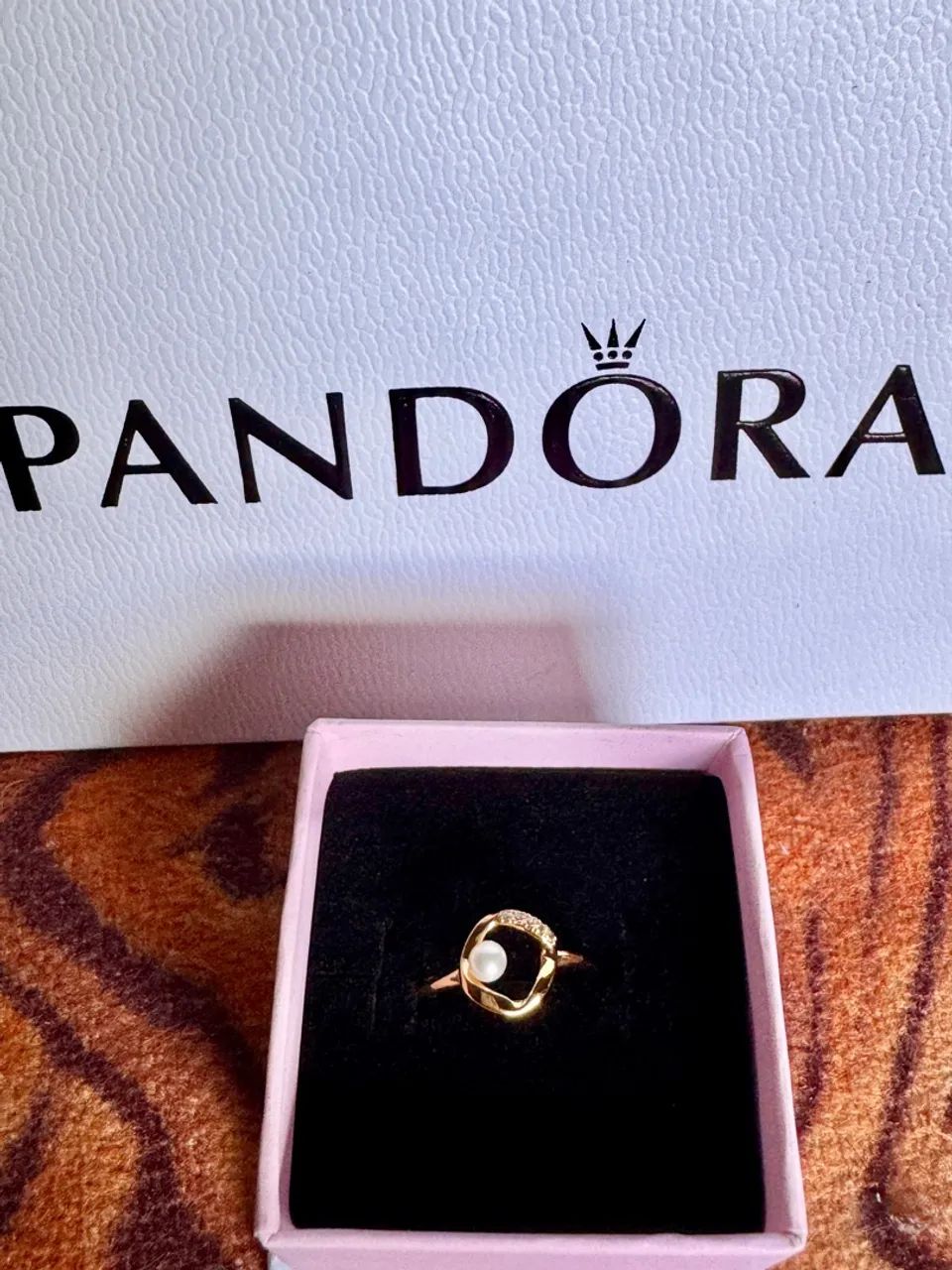 Anel Pandora Pérola Dourado  - Foto 3