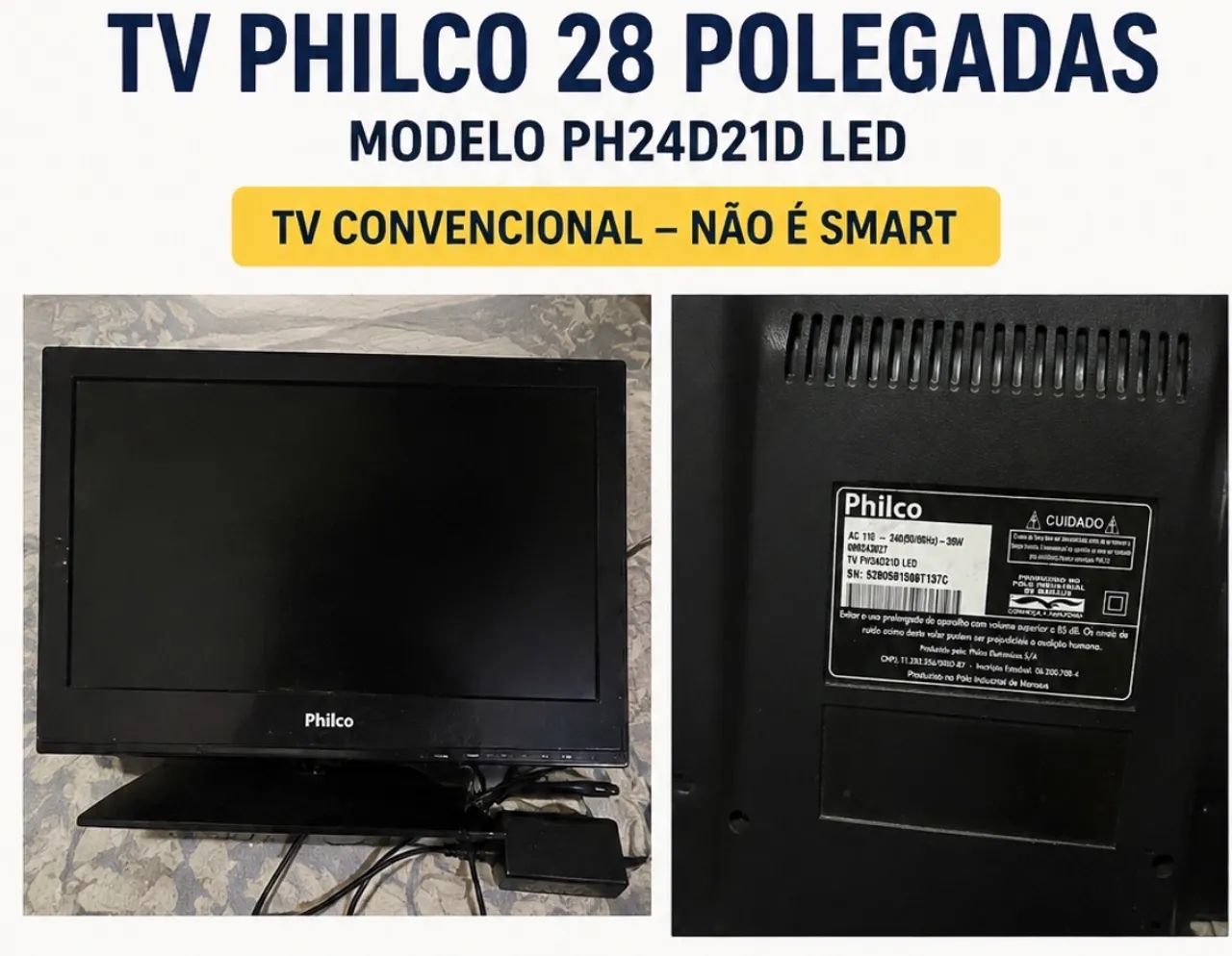 ? TV PHILCO 28 POLEGADAS  Modelo: PH24D21D LED  ? TV convencional, não é Smart ? - Foto 4