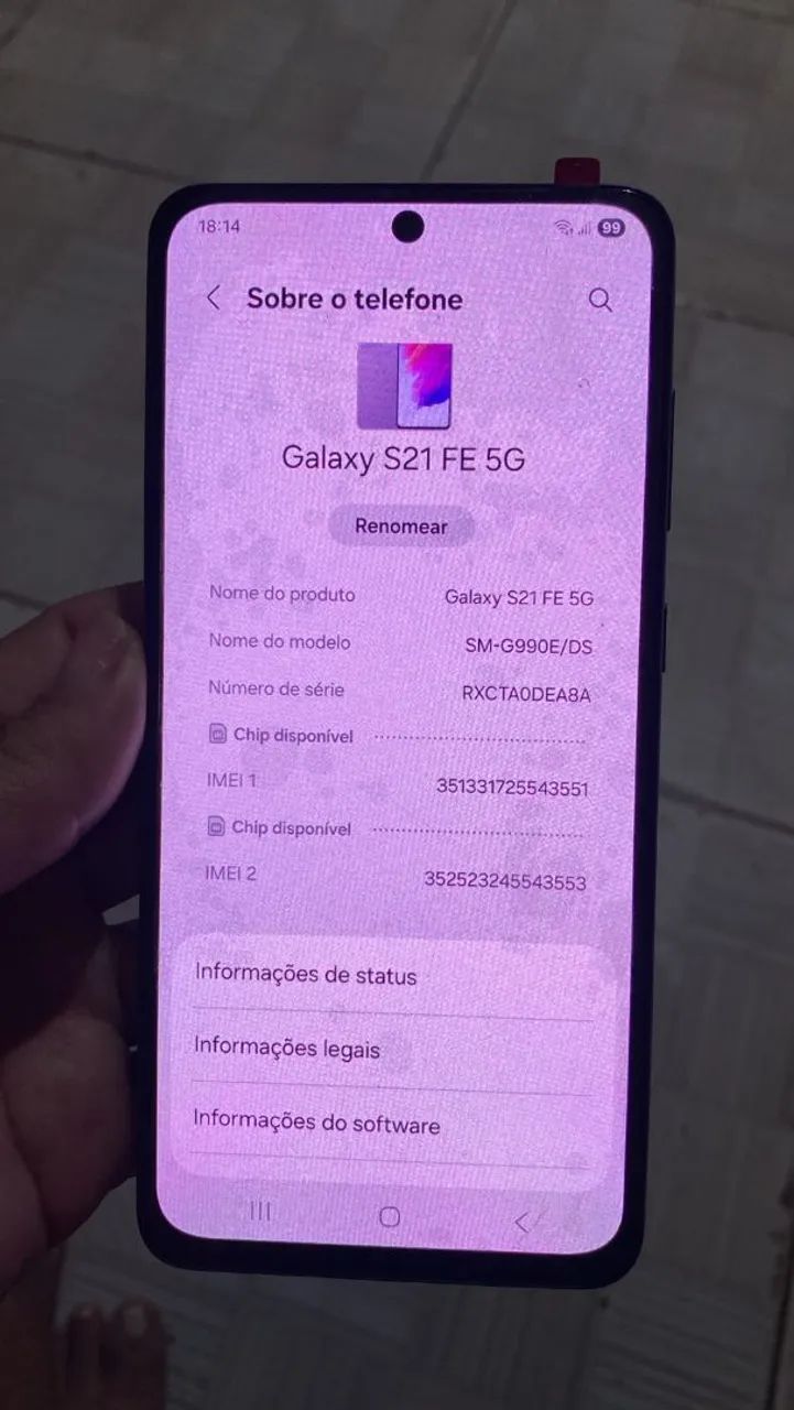Celular s21 fé vendo barato 128 gb e 6 de ram