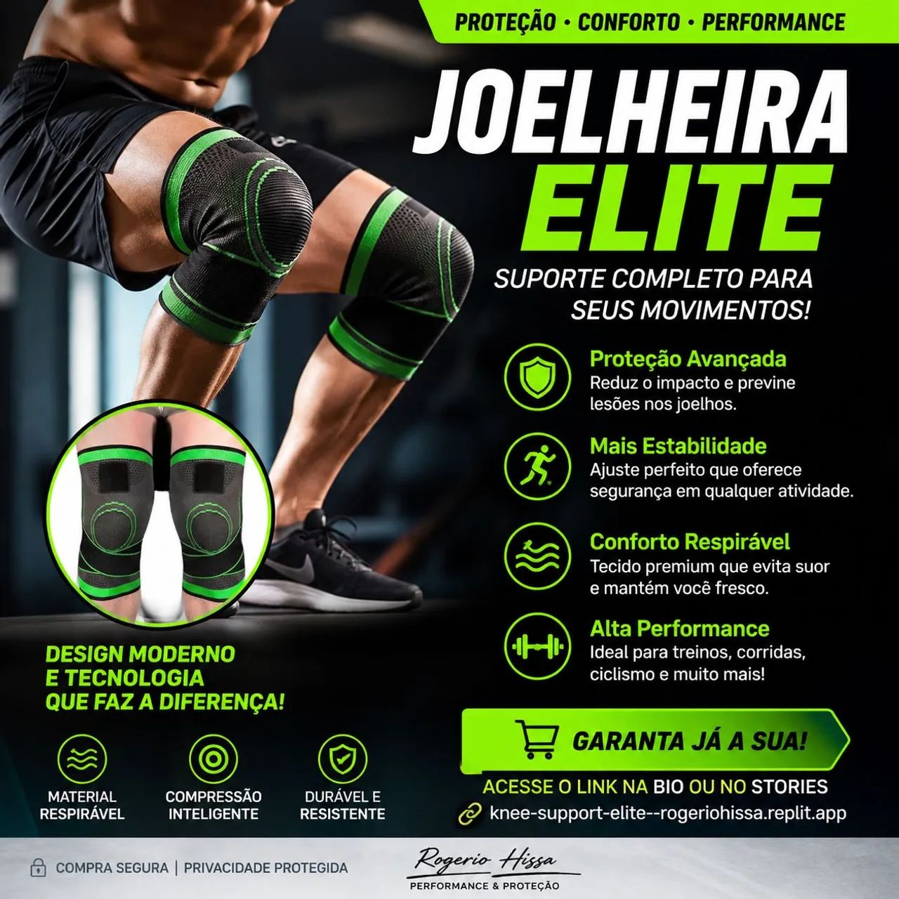 Joelheiras de compressão Elite