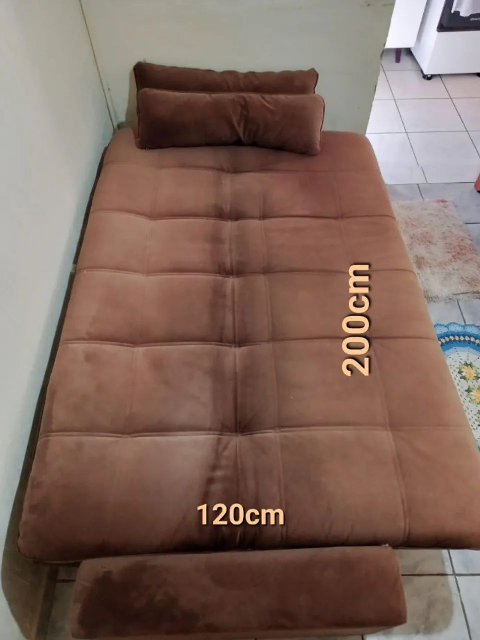 Sofá cama de 3 lugares Marron - Foto 2