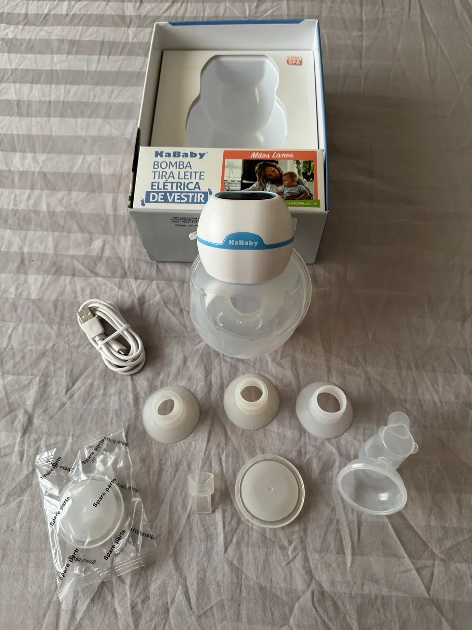 Bomba Tira Leite Elétrica de Vestir KaBaby (Completa, na Caixa) - Foto 2