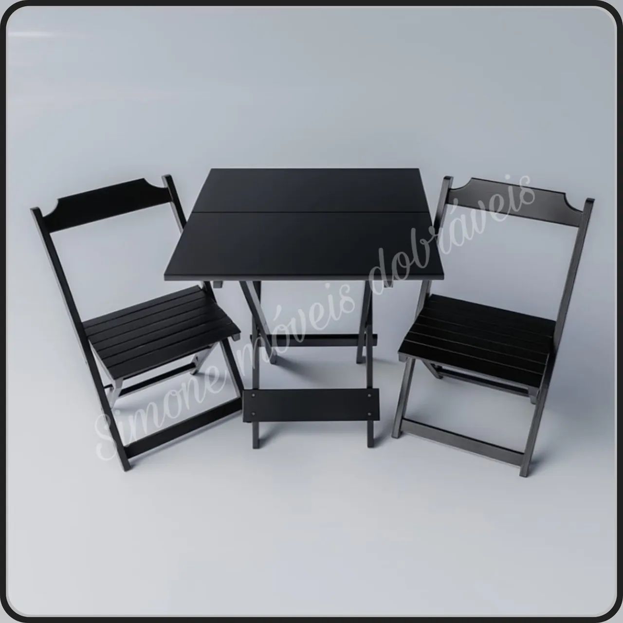 Conjunto mesa dobrável com 2 cadeiras - Foto 2