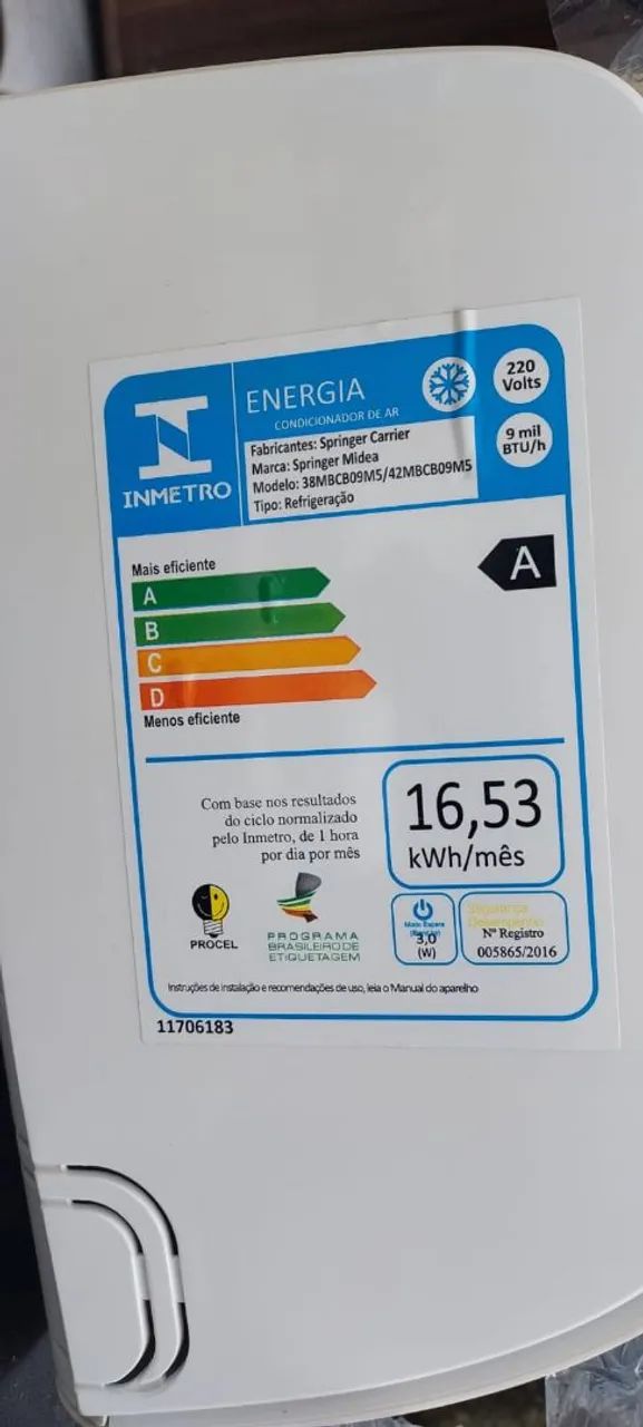 EVAPORADORA INVERTER 9000BTUS NOVO - Foto 2