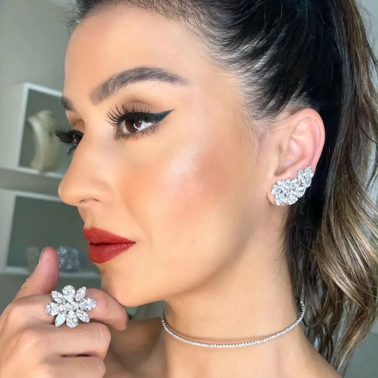 Vendo conjunto brinco earcuff e anel  - Foto 2