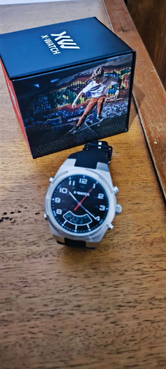 Relógio X-watch Masculino Anadigi Prateado - Foto 3