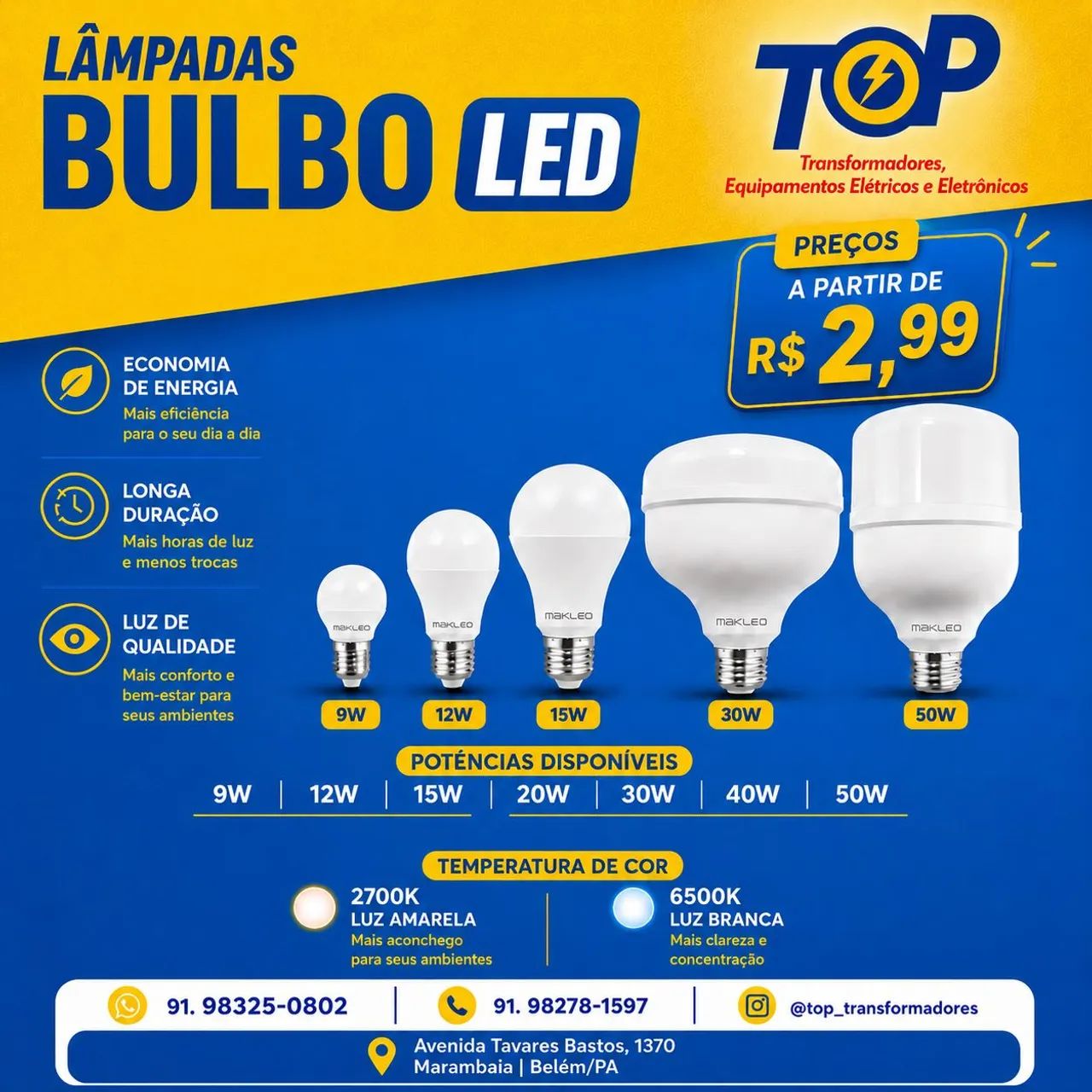 Lâmpada led bulbo