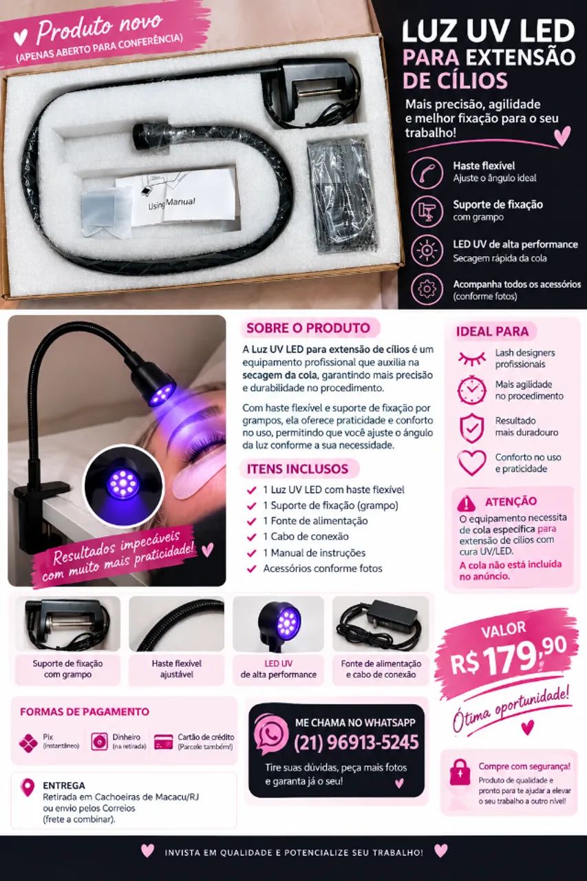 Led para extensão de cilios 