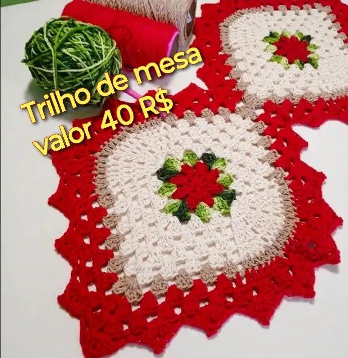 Caminho de mesa de crochê  - Foto 2