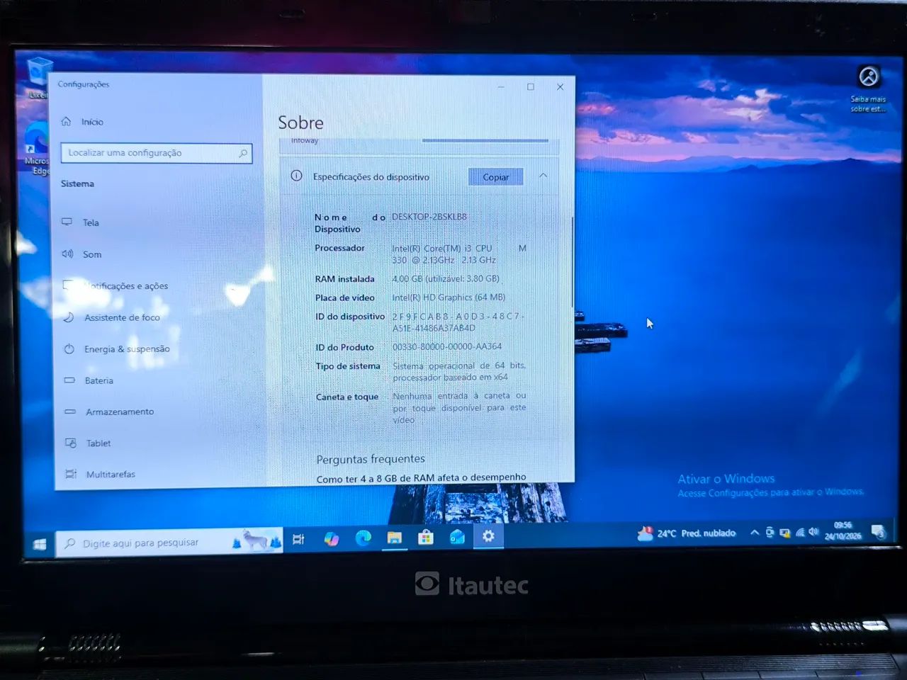 ? Notebook Itautec InfoWay - Pronto para Uso! - Foto 3