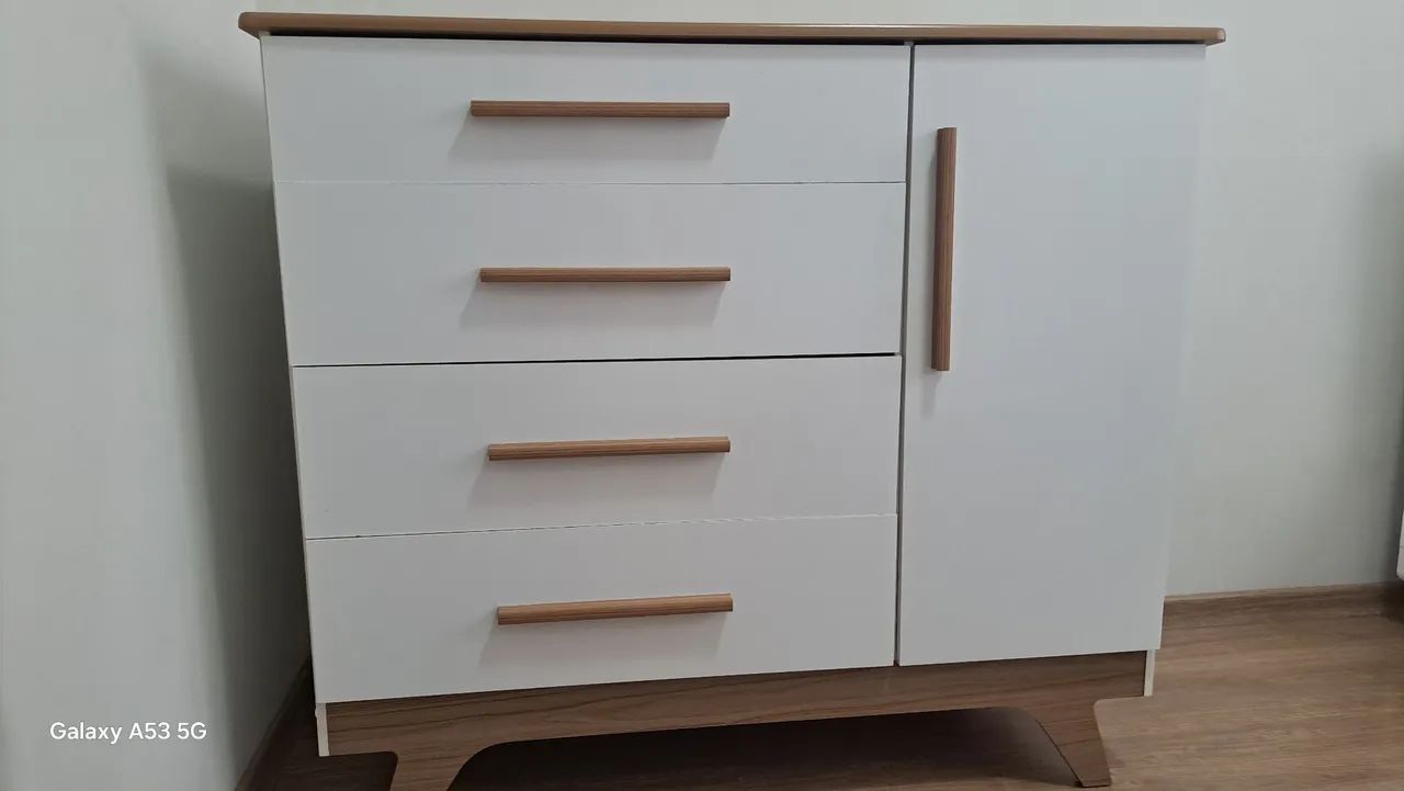 Jogo quarto bebê berço/cama cômoda e armario - Foto 4