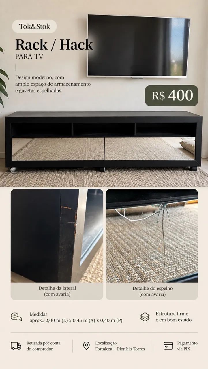 RACK TOK&STOK PARA TV FORTALEZA