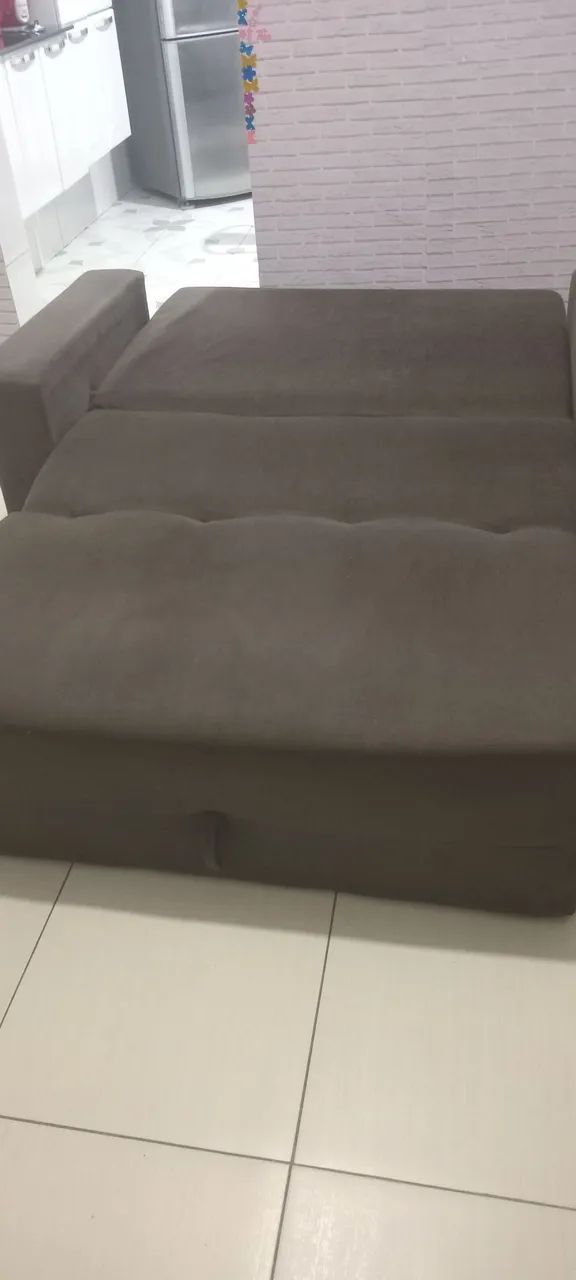 Sofá Cama 2 lugares cor Marrom - Foto 4