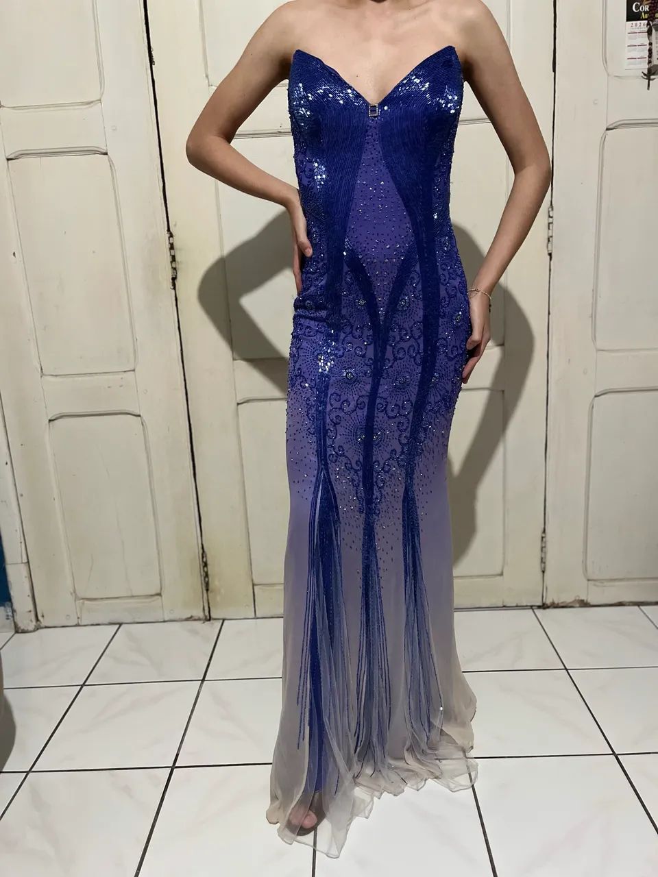 VESTIDO DE FORMATURA AZUL | USADO 1 VEZ  - Foto 4