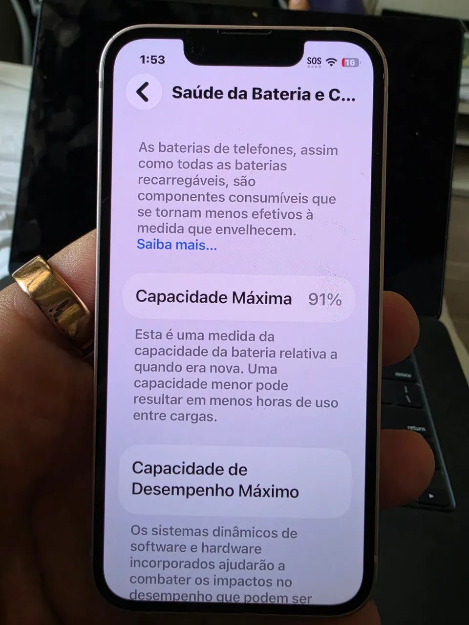 Iphone 13 mini cor rosa de 256GB bateria 91% - Foto 2