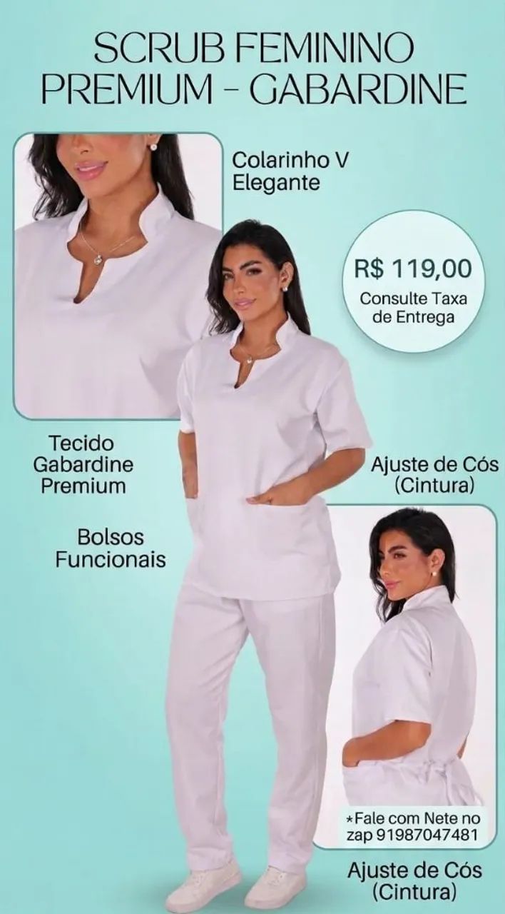 SCRUBS BÁSICOS BRANCOS/PIJAMAS CIRÚRGICOS 