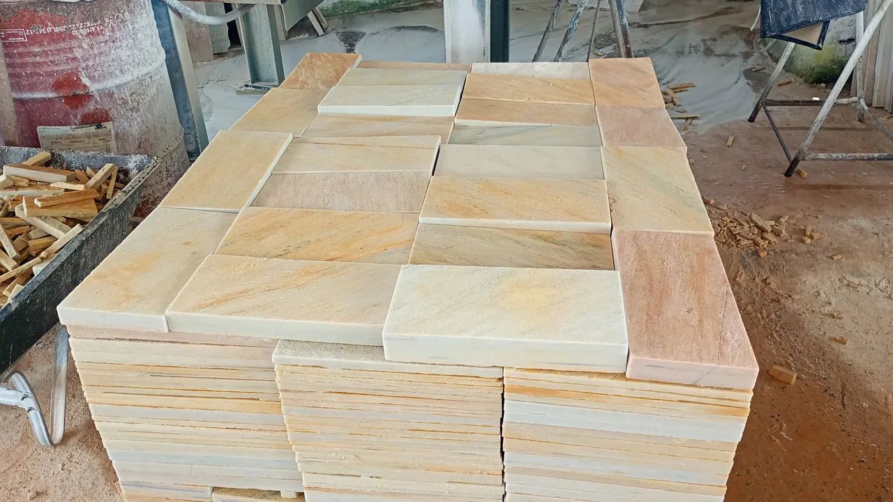 Pedras são Tomé mesclada amarelo 18x37  - Foto 3