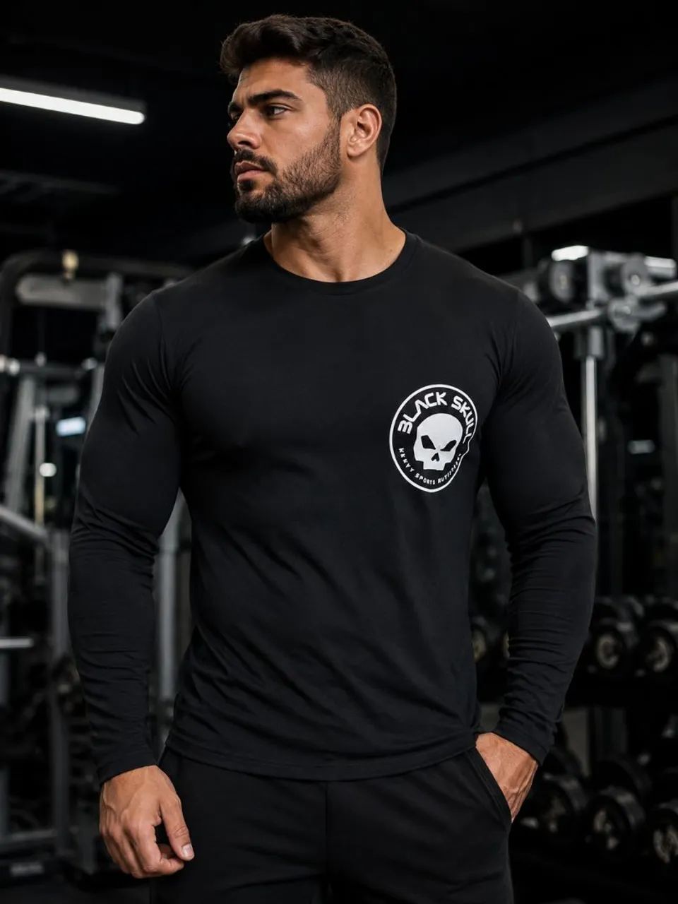 Camisa Manga Longa Punisher Justiceiro  Black Skull UFC