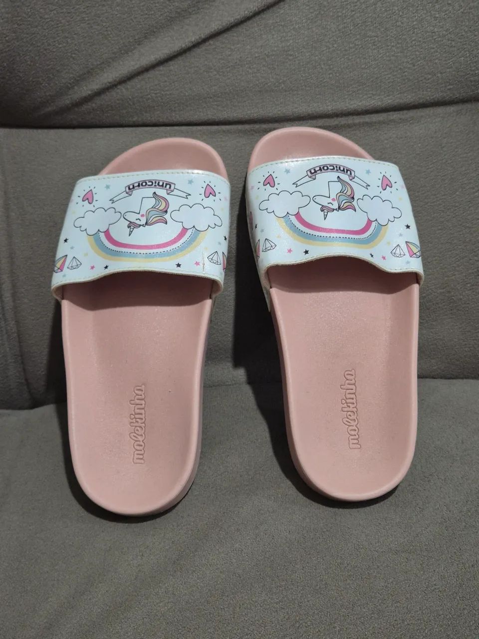 chinelo molekinha unicórnio rosa - Foto 2